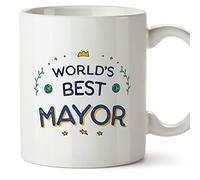 Mugffins Tazza in ceramica per SINDACO uomo 11 oz / 350 ml - In inglese - World's Best - Idea regalo per compleanno, anniversario, natale, laurea