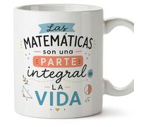 Mugffins tazza insegnante matematica in Spagnolo con frase Las matemáticas son una parte integral de la vida | ceramica 330 Ml/11 oz | Enseñanza v3