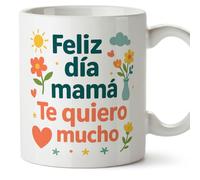 Mugffins tazza mamma con frase Feliz día mamá Te quiero mucho in Spagnolo | 330 ml 11 oz | Idea regalo originale | Papá y mamá v1.1MA