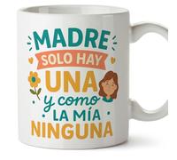 Mugffins tazza mamma con frase Madre solo hay una y como la mía ninguna in Spagnolo | 330 ml 11 oz | Idea regalo originale | pa y ma v2