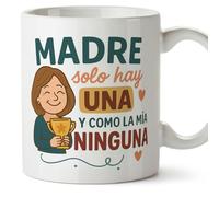 Mugffins tazza mamma con frase Madre solo hay una y como la mía ninguna in Spagnolo | 330 ml 11 oz | Idea regalo originale | Papá y mamá v1.2MA