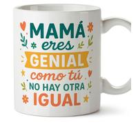 Mugffins tazza mamma con frase Mamá eres genial como tú no hay otra igual in Spagnolo | 330 ml 11 oz | Idea regalo originale | Papá y mamá v1.2MA