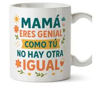 Mugffins tazza mamma con frase Mamá eres genial como tú no hay otra igual in Spagnolo | 330 ml 11 oz | Idea regalo originale | pa y ma v3