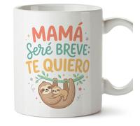 Mugffins tazza mamma con frase Mamá seré breve: te quiero in Spagnolo | 330 ml 11 oz | Idea regalo originale | papi mami v2