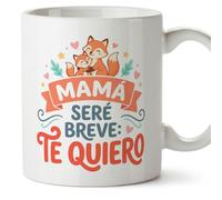 Mugffins tazza mamma con frase Mamá seré breve: te quiero in Spagnolo | 330 ml 11 oz | Idea regalo originale | papi mami v3