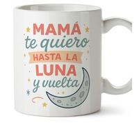 Mugffins tazza mamma con frase Mamá te quiero hasta la luna y vuelta in Spagnolo | 330 ml 11 oz | Idea regalo originale | pa y ma v2