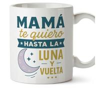 Mugffins tazza mamma con frase Mamá te quiero hasta la luna y vuelta in Spagnolo | 330 ml 11 oz | Idea regalo originale | pa y ma v3