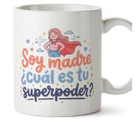 Mugffins tazza mamma con frase Soy madre ¿cuál es tu superpoder? in Spagnolo | 330 ml 11 oz | Idea regalo originale | papi mami v6
