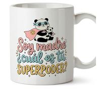 Mugffins tazza mamma con frase Soy madre ¿cuál es tu superpoder? in Spagnolo | 330 ml 11 oz | Idea regalo originale | papi mami v1