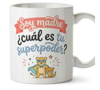 Mugffins tazza mamma con frase Soy madre ¿cuál es tu superpoder? in Spagnolo | 330 ml 11 oz | Idea regalo originale | papi mami v3
