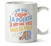 Mugffins tazza mamma con frase Un día cojo la puerta y no me veis más el pelo in Spagnolo | 330 ml 11 oz | Idea regalo originale | papi mami v3