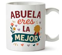 Mugffins tazza nonna con frase Abuela eres la mejor in Spagnolo | idea regalo nonna originale compleanno natale | 330 Ml 11 oz | Abuelitos-2 v1.2MA