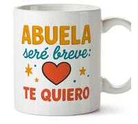 Mugffins tazza nonna con frase Abuela seré breve: te quiero in Spagnolo | idea regalo nonna originale compleanno natale | 330 Ml 11 oz | Abuelitos-2 v2