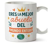 Mugffins tazza nonna con frase Eres la mejor abuela del mundo entero in Spagnolo | idea regalo nonna originale compleanno natale | 330 Ml 11 oz | Abuelitos-2 v1.1MA