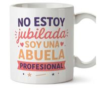 Mugffins tazza nonna divertente con frase No estoy jubilada soy una abuela profesional in Spagnolo | regalo nonna compleanno Natale | 330 Ml 11 oz | Abuelitos-2 v2