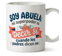 Mugffins tazza nonna divertente con frase Soy abuela: mi superpoder es decir sí cuando los padres dicen no in Spagnolo | regalo nonna compleanno Natale | 330 Ml 11 oz | Abuelitos-3 v2