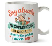 Mugffins tazza nonna divertente con frase Soy abuela: mi superpoder es decir sí cuando los padres dicen no in Spagnolo | regalo nonna compleanno Natale | 330 Ml 11 oz | Abuelitos-3 v1