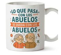 Mugffins tazza nonni con frase | regalo nonni divertente | compleanno, Natale | Lo que pasa con los abuelos, se queda con los abuelos in Spagnolo | Abuelitos v1