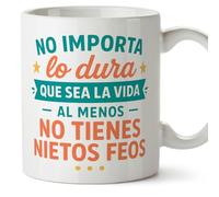 Mugffins tazza nonni con frase | regalo nonni divertente | compleanno, Natale | No importa lo dura que sea la vida al menos no tienes nietos feos in Spagnolo | Abuelitos-2 v2