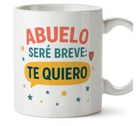 Mugffins tazza nonno con frase Abuelo seré breve: te quiero in Spagnolo | idea regalo nonno | 330 Ml / 11 oz | Abuelitos-2 v1.1MA