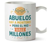 Mugffins tazza nonno con frase Abuelos hay a montones pero el mío vale millones in Spagnolo | idea regalo nonno | 330 Ml / 11 oz | Abuelitos-2 v2
