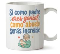 Mugffins tazza nonno con frase Si como padre eres genial como abuelo serás increíble in Spagnolo | idea regalo nonno | 330 Ml / 11 oz | Abuelitos-3 v8