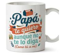 Mugffins tazza papà divertente con frase te quiero aunque no te lo diga (Como tú a mí) in Spagnolo | regalo festa del papà | 330 ml 11 oz | idea regalo originale | progenitores v1