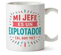 Mugffins tazza partita IVA per uomo con frase Mi jefe es un explotador (sí, soy yo) in Spagnolo | regalo partita IVA divertente lavoratore autonomo | 330 Ml 11 oz | Autónomos v2
