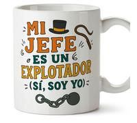 Mugffins tazza partita IVA per uomo con frase Mi jefe es un explotador (sí, soy yo) in Spagnolo | regalo partita IVA divertente lavoratore autonomo | 330 Ml 11 oz | Autónomos v1