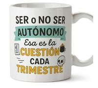 Mugffins tazza partita IVA per uomo con frase Ser o no ser autónomo Esa es la cuestión cada trimestre in Spagnolo | regalo partita IVA divertente lavoratore autonomo | 330 Ml 11 oz | Autónomos v1