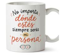 Mugffins tazza per amiche e amici Amistad v2 | Ceramica 330 ml; «No importa dónde estés siempre serás mi "persona"» in Spagnolo