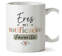 Mugffins tazza per amiche e amici Amistad v3 | Ceramica 330 ml; «Eres mi notificación favorita» in Spagnolo