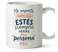 Mugffins tazza per amiche e amici Amistad v3 | Ceramica 330 ml; «No importa dónde estés siempre serás mi "persona"» in Spagnolo