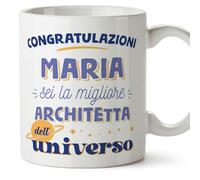 Mugffins Tazza Personalizzata in ceramica per ARCHITETTA donna 11 oz / 350 ml - In italiano - Migliore dell'universo - Idea regalo per compleanno, anniversario, natale, laurea