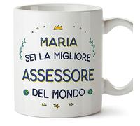 Mugffins Tazza Personalizzata in ceramica per ASSESSORE donna 11 oz / 350 ml - In italiano - Migliore del Mondo - Idea regalo per compleanno, anniversario, natale, laurea