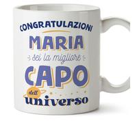 Mugffins Tazza Personalizzata in ceramica per CAPO donna 11 oz / 350 ml - In italiano - Migliore dell'universo - Idea regalo per compleanno, anniversario, natale, laurea