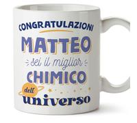 Mugffins Tazza Personalizzata in ceramica per CHIMICO uomo 11 oz / 350 ml - In italiano - Migliore dell'universo - Idea regalo per compleanno, anniversario, natale, laurea