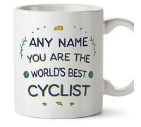 Mugffins Tazza Personalizzata in ceramica per CICLISTA 11 oz / 350 ml - In inglese - World's Best - Idea regalo per compleanno, anniversario, natale, laurea