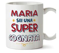 Mugffins Tazza Personalizzata in ceramica per COGNATA 11 oz / 350 ml - In italiano - Sei Super - Idea regalo per compleanno, anniversario, natale
