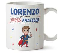Mugffins Tazza Personalizzata in ceramica per FRATELLO 11 oz / 350 ml - In italiano - Sei Super! - Idea regalo per compleanno, anniversario, natale