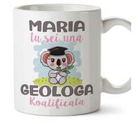 Mugffins Tazza Personalizzata in ceramica per GEOLOGA donna 11 oz / 350 ml - In italiano - Koalificati Personalizzati - Idea regalo per compleanno, anniversario, natale, laurea