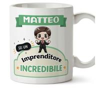 Mugffins Tazza Personalizzata in ceramica per IMPRENDITORE uomo 11 oz / 350 ml - In italiano - Sei incredibile - Kawaii - Idea regalo per compleanno, anniversario, natale, laurea