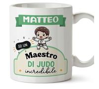 Mugffins Tazza Personalizzata in ceramica per MAESTRO DI JUDO uomo 11 oz / 350 ml - In italiano - Sei incredibile - Kawaii - Idea regalo per compleanno, anniversario, natale, laurea