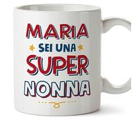 Mugffins Tazza Personalizzata in ceramica per NONNA 11 oz / 350 ml - In italiano - Sei Super - Idea regalo per compleanno, anniversario, natale