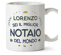 Mugffins Tazza Personalizzata in ceramica per NOTAIO uomo 11 oz / 350 ml - In italiano - Migliore del Mondo - Idea regalo per compleanno, anniversario, natale, laurea