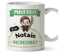 Mugffins Tazza Personalizzata in ceramica per NOTAIO uomo 11 oz / 350 ml - In italiano - Sei incredibile - Kawaii - Idea regalo per compleanno, anniversario, natale, laurea