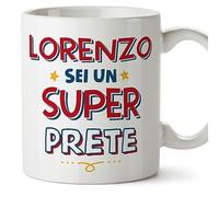 Mugffins Tazza Personalizzata in ceramica per PRETE uomo 11 oz / 350 ml - In italiano - Sei Super - Idea regalo per compleanno, anniversario, natale, laurea