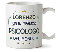 Mugffins Tazza Personalizzata in ceramica per PSICOLOGO uomo 11 oz / 350 ml - In italiano - Migliore del Mondo - Idea regalo per compleanno, anniversario, natale, laurea