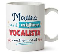 Mugffins Tazza Personalizzata in ceramica per VOCALISTA uomo 11 oz / 350 ml - In italiano - continua così! - Idea regalo per compleanno, anniversario, natale, laurea