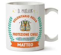 Mugffins Tazza Personalizzata in ceramica per VOLONTARIO PROTEZIONE CIVILE 11 oz / 350 ml - In italiano - Migliore del mondo - Con disegno - Idea regalo per compleanno, anniversario, natale